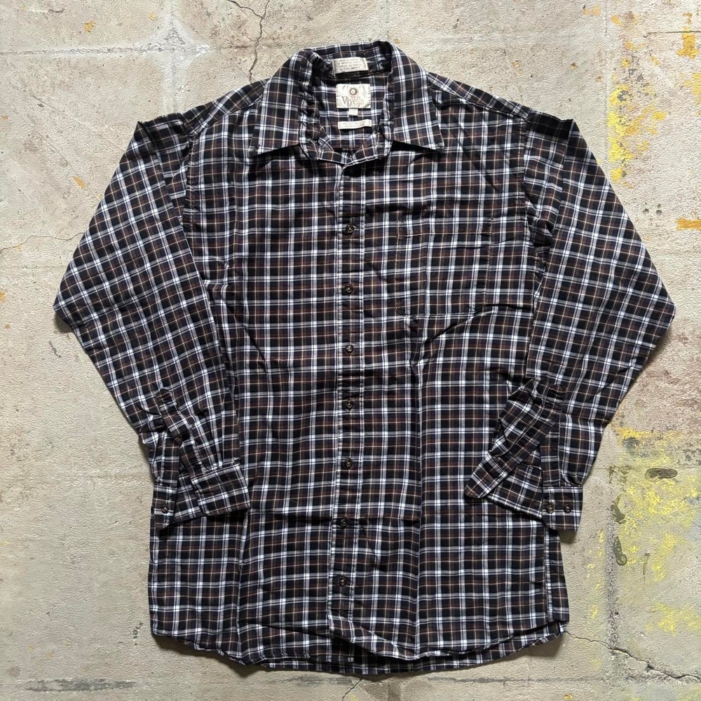 Vintage Viyella Brown Plaid Flannel Shirt – Size L